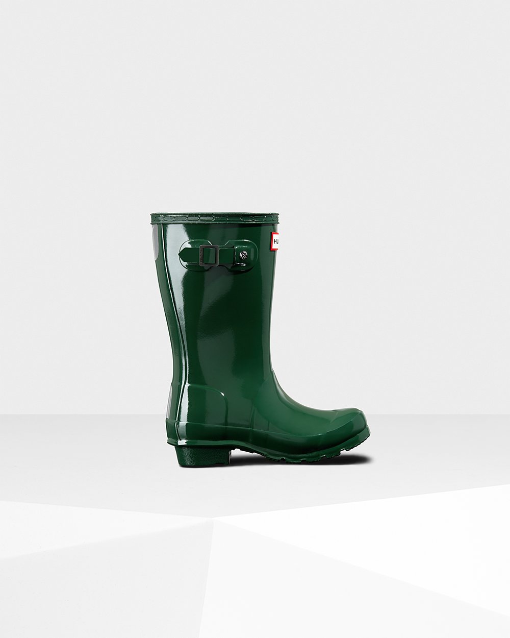 Hunter Original Big Gloss Rain Boots - Store Kids Green - NFALXR068